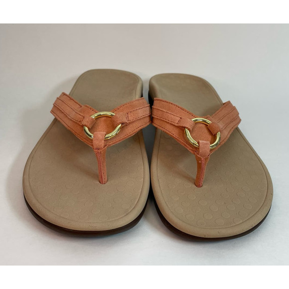 Vionic Coral and Gold Women's Sandals - Picture 1 of 9